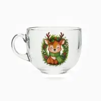Кружка стеклянная новогодняя &laquo;Оленёнок&raquo;, 500 мл