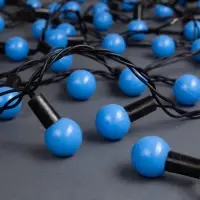 Гирлянда &laquo;Нить&raquo; 10 м с насадками &laquo;Шарики 2.5 см&raquo;, IP44, тёмная нить, 100 LED, свечение синее, 8 режимов, 220 В