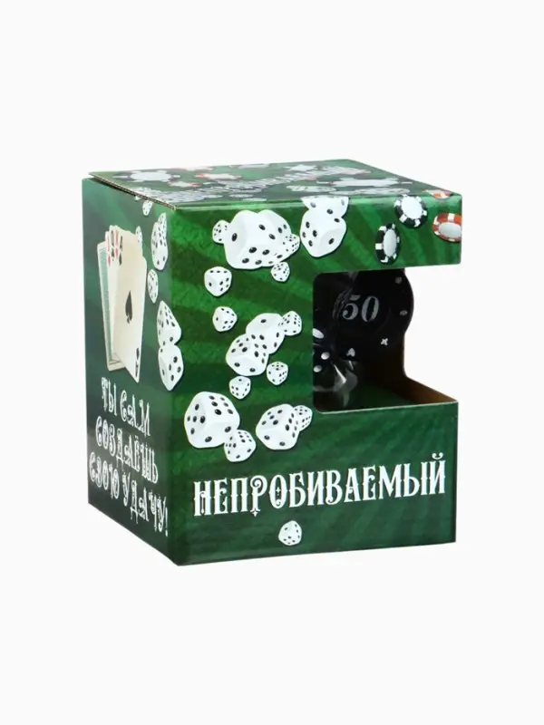 Стакан для виски &laquo;Покер&raquo;, с фишкой и кубиком, 250 мл