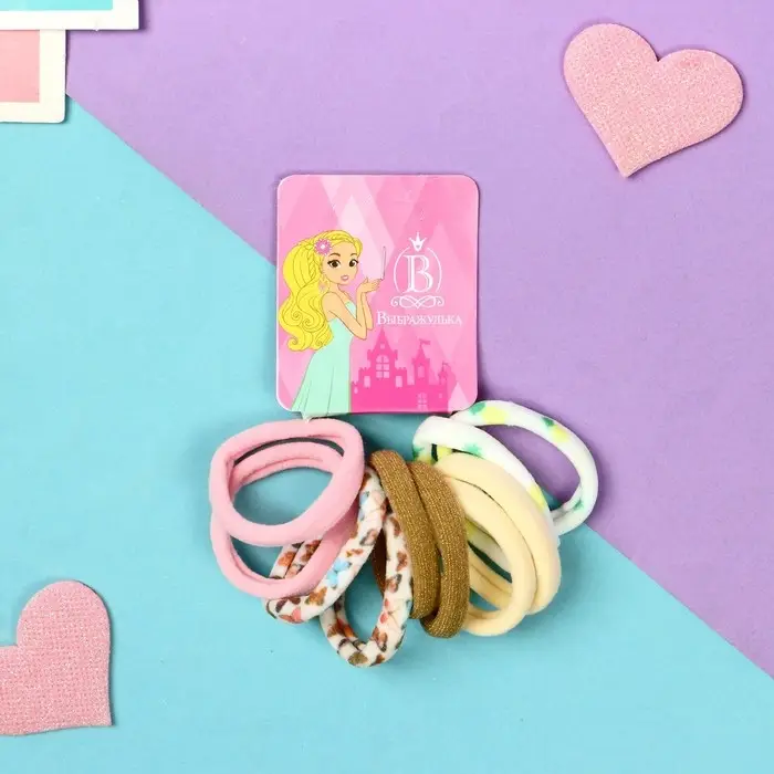 Резинка для волос  Резинка для волос "Синди" (набор 10 шт) бабочки блеск, 4 см