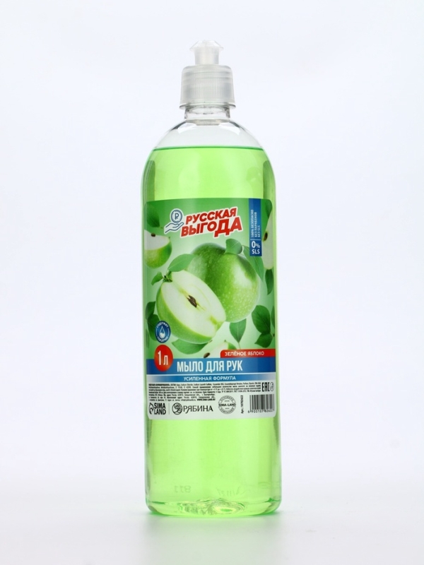 Русская Выгода Жидкое мыло зеленое яблоко, 1000 мл