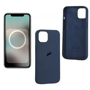 Чехол для iPhone 13 Silicone Case 100% ORG Abyss Blue (MagSafe + анимация NFC) с LOGO