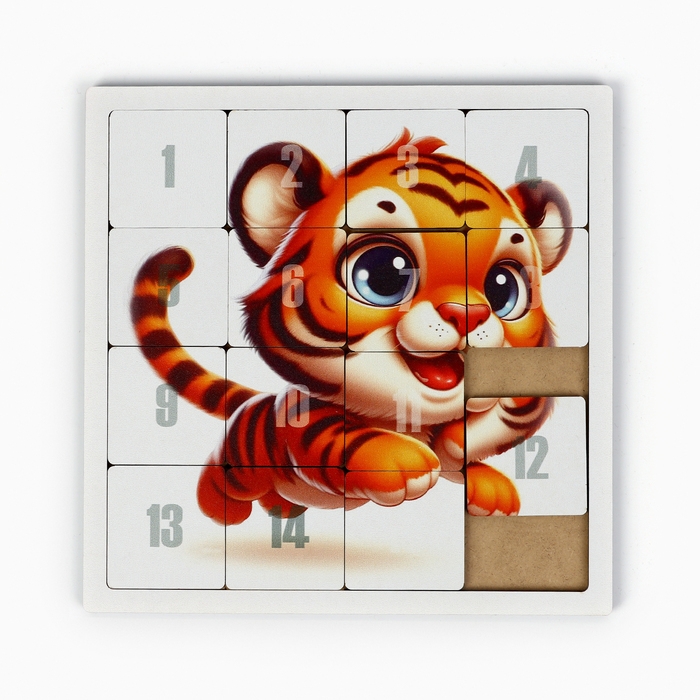 Головоломка  Головоломка "Пятнашки. Зверьки", логическая настольная игра, набор 3 шт, 22 х 22 см