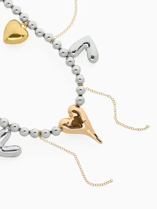 Набор 2 предмета: колье, серьги Набор 2 предмета: колье, серьги "Сердце" любовь, цветной