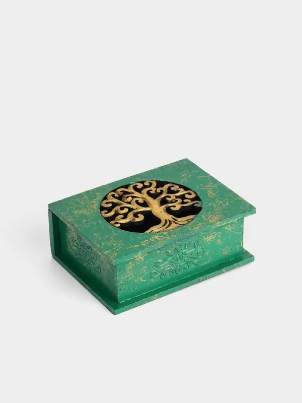 Шкатулка &laquo;Древо&raquo;, 19&times;14&times;7 см, МДФ, зелёная