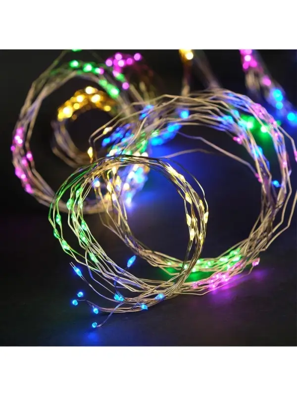 Гирлянда &laquo;Занавес&raquo; 2.8&times;3 м, роса на крючках, с пультом, IP20, серебристая нить, 300 LED, свечение мульти, 8 режимов, USB