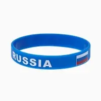 Силиконовый браслет &laquo;РОССИЯ&raquo;, синий