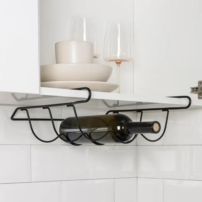 Держатель для бутылок Доляна, подвесной, металл, 32.5&times;31.5&times;13 см, чёрный