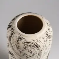 Ваза настольная керамика "Сэнс" 28,5х13 см, бело-чёрный Ваза настольная керамика "Сэнс" 28,5х13 см, бело-чёрный