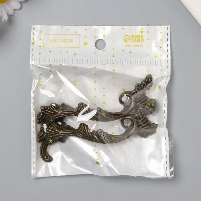 Ручка для шкатулки металл Ручка для шкатулки металл "Старинная" бронза набор 2 шт 8,5х2,6 см