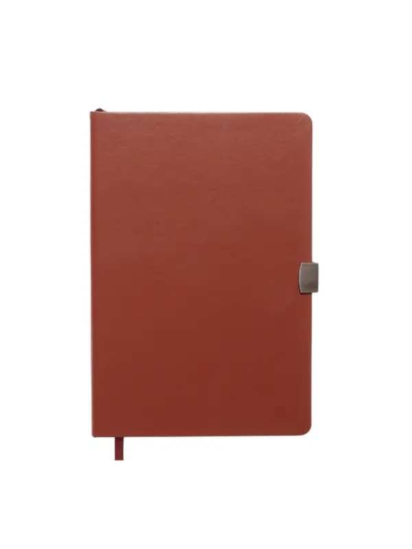 Ежедневник недатированный формат А5, с хлястиком, 80л, линия, пвх, Коричневый
