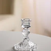 Стеклянный подсвечник на 1 свечу &laquo;Женева&raquo;, d=2.2 см, прозрачный, 10.5&times;7.7&times;7.7 см