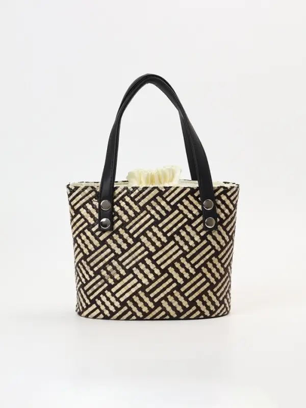 Сумка плетёная из пандана, 22&times;14&times;35 см, бежево-коричневая