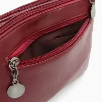 Сумка женская кросс-боди на молнии, 20.5&times;2&times;13 см, бордовая
