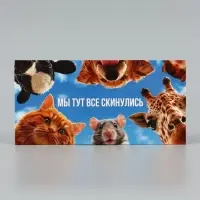 Конверт для денег &laquo;Мы тут все скинулись&raquo;, животные 16.5&times;8 см