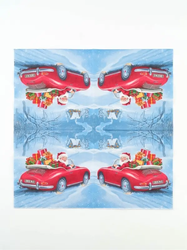 Салфетки новогодние бумажные Home Collection &laquo;Дед Мороз в пути&raquo;, 3 слоя, 33&times;33 см, 20 шт.