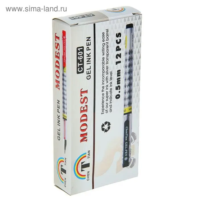 Ручка гелевая «Ромбики» 0.5 мм, стержень чёрный, с рифлёным держателем (штрихкод на штуке)