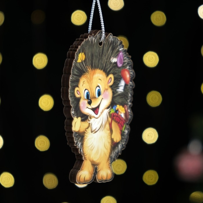 Сувенир сундук - копилка с новогодними игрушками (3 шт.) Сувенир сундук - копилка с новогодними игрушками (3 шт.) "Ежик", 13 х 7,5 х 8,5 см