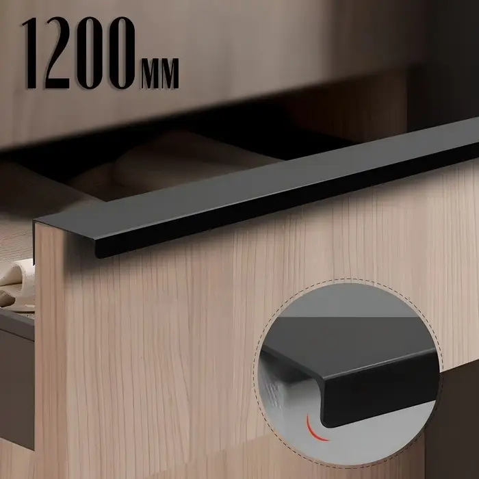 Ручка профильная CAPPIO RT001BL, L=1200 мм, м/о 480 мм, цвет черный, 4 шт.
