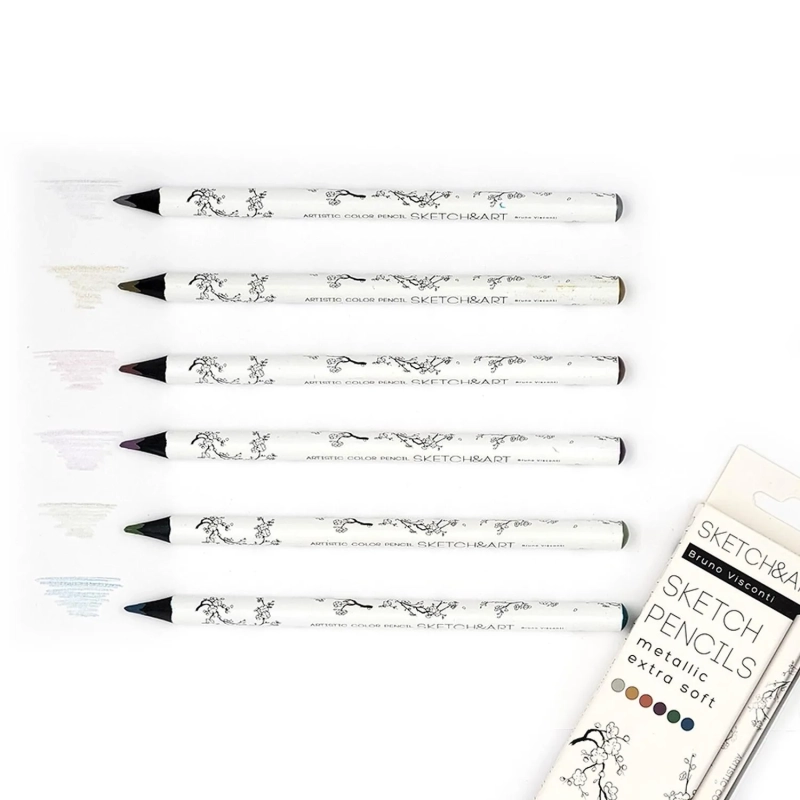 Карандаши цветные СКЕТЧ-КАРАН.SKETCH&ART,УТОЛЩ,4ММ,МЕТАЛЛИК,6 ЦВ,30-0118/01