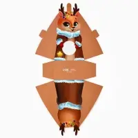 Коробка складная с окном «Оленёнок», 9 х 16.6 х 6 см
