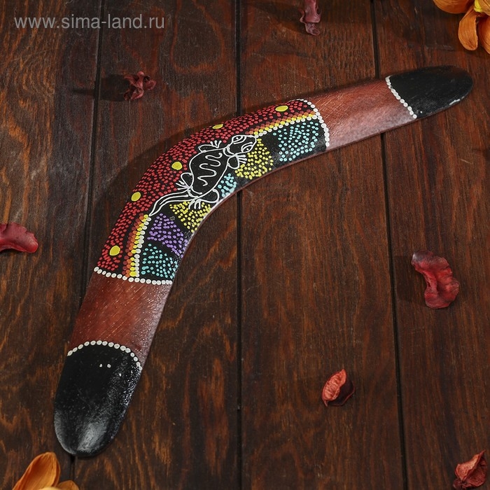 Сувенир бумеранг  Сувенир бумеранг "Цветной узор"  40х6х0,7 см