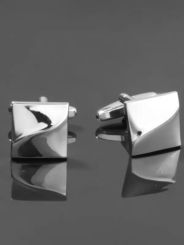 Запонки стальные &laquo;Квадраты&raquo;, рельефные, цвет серебро
