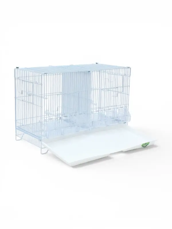 Клетка для птиц пролётная укомплектованная Bd=5/2w, 62&times;27&times;40 см, белая