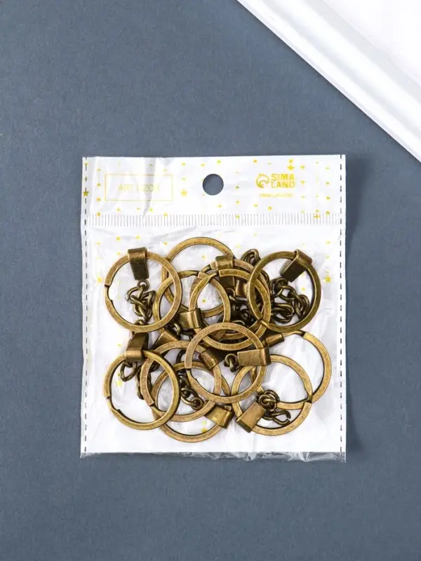 Основа для брелока кольцо, металл, с плоским креплением, под латунь, 3&times;6 см