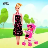 Кукла-модель &laquo;Мама с дочкой&raquo; с коляской, МИКС