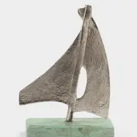 Сувенир &laquo;Парусник&raquo;, 6&times;17&times;24 см, алюминий, дерево