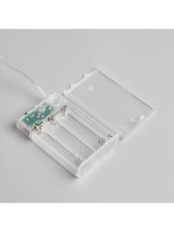 Гирлянда &laquo;Мишура&raquo; 5 м, роса, IP20, серебристая нить, 100 LED, 2 режима, от батареек АА&times;3, свечение мульти