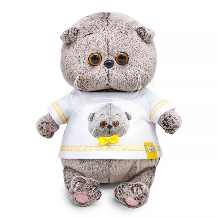 Мягкая игрушка «Кот Басик BABY», в футболке с автопортретом, 20 см