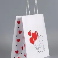 Пакеты подарочные крафт &laquo;С Днем Рождения&raquo;, 22&times;12&times;25 см, набор 4 шт.