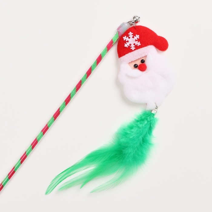 Дразнилка для кошек с бубенчиком  Дразнилка для кошек с бубенчиком "Дед мороз", 30 см