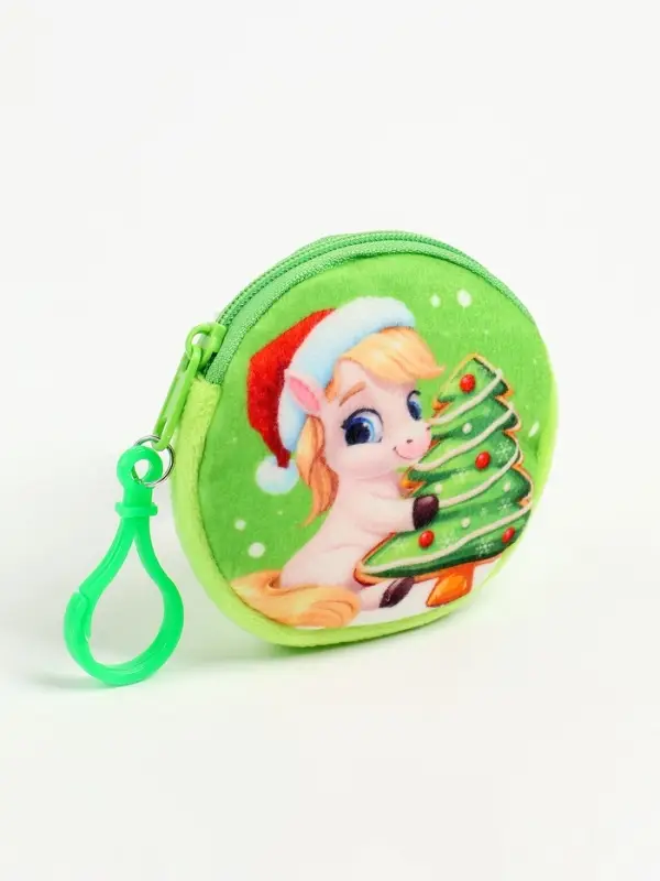 Кошелёк детский «Лошадки», плюшевый, МИКС