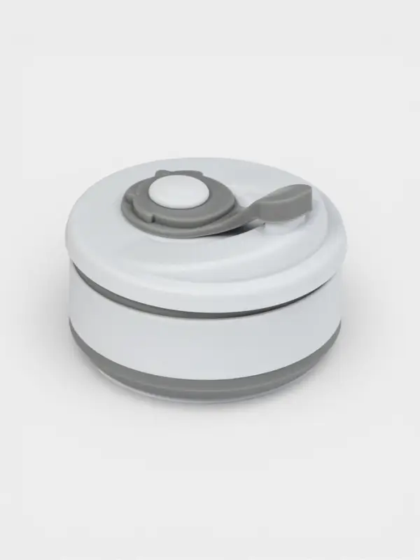 Стакан складной с крышкой Доляна &laquo;С собой&raquo;, 350 мл, 8.5&times;14 см, серый