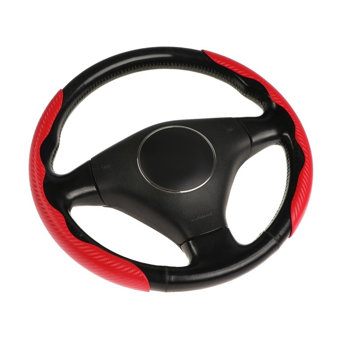 Накладки на руль автомобиля, красные, набор 2 шт Накладки на руль автомобиля, красные, набор 2 шт