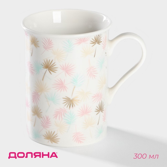 Кружка фарфоровая Доляна &laquo;Одуванчики&raquo;, 300 мл