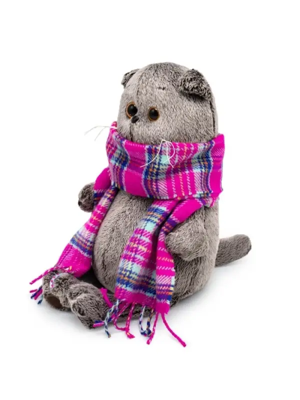 Мягкая игрушка &laquo;Басик&raquo;, в ярко-розовом шарфе, 22 см