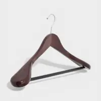 Плечики - вешалка для одежды Доляна, деревянная, с перекладиной, широкие плечики, 44.5&times;22.5 см, коричневые