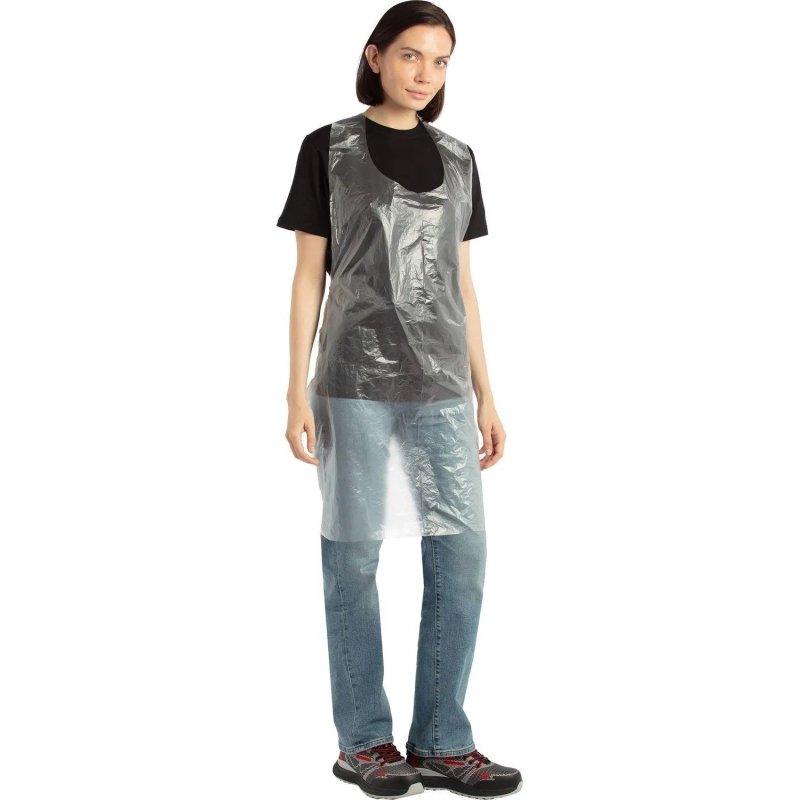 Фартук одноразовый ПНД 68x104см белый&nbsp;6мкр 100/1000/уп