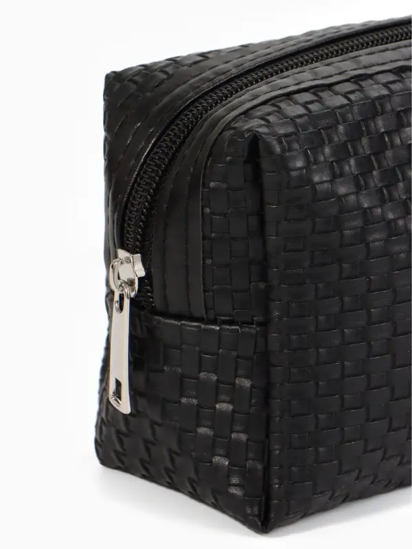 Косметичка дор Плетенка, 16*5*10, отдел на молнии, черный