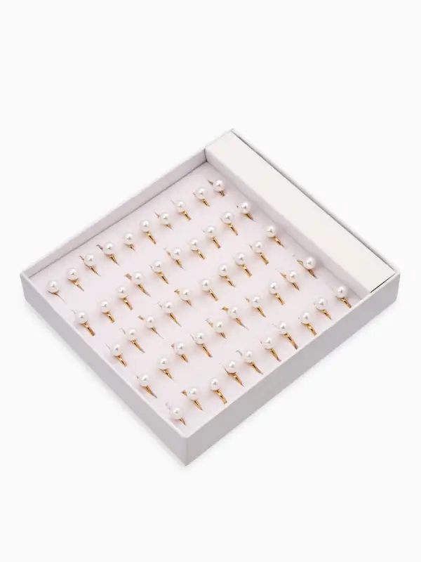 Кольцо &laquo;Выбражулька. Бусинка. Как у мамы&raquo;, белое в золоте, безразмерное