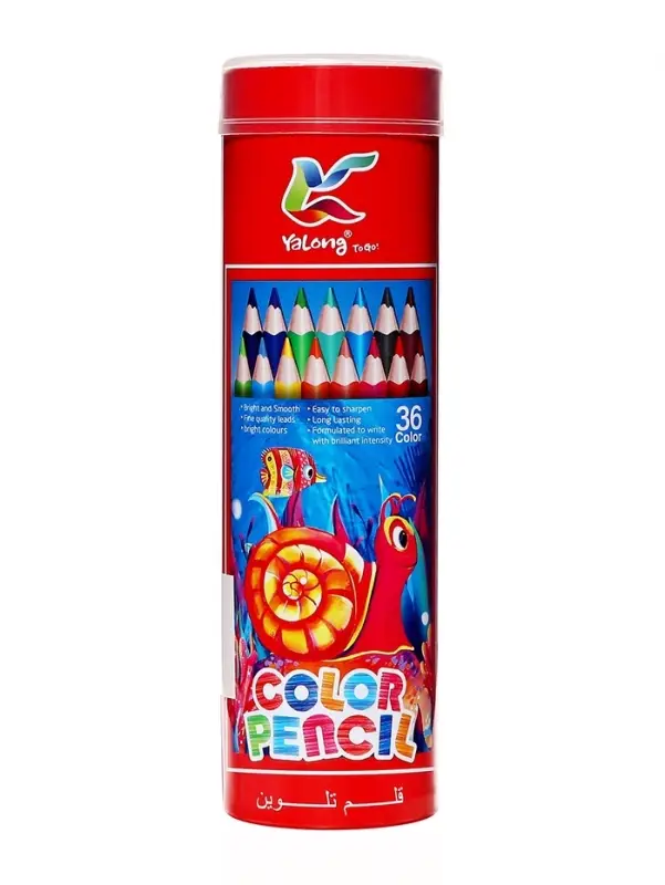 Карандаши 36 цветов, трехгранные, деревянные &laquo;Морские обитатели&raquo;, в металлическом тубусе