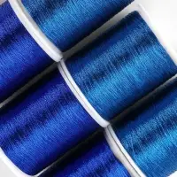 Нитки металлизированные, 91&plusmn;1 м, набор 6 шт., синие