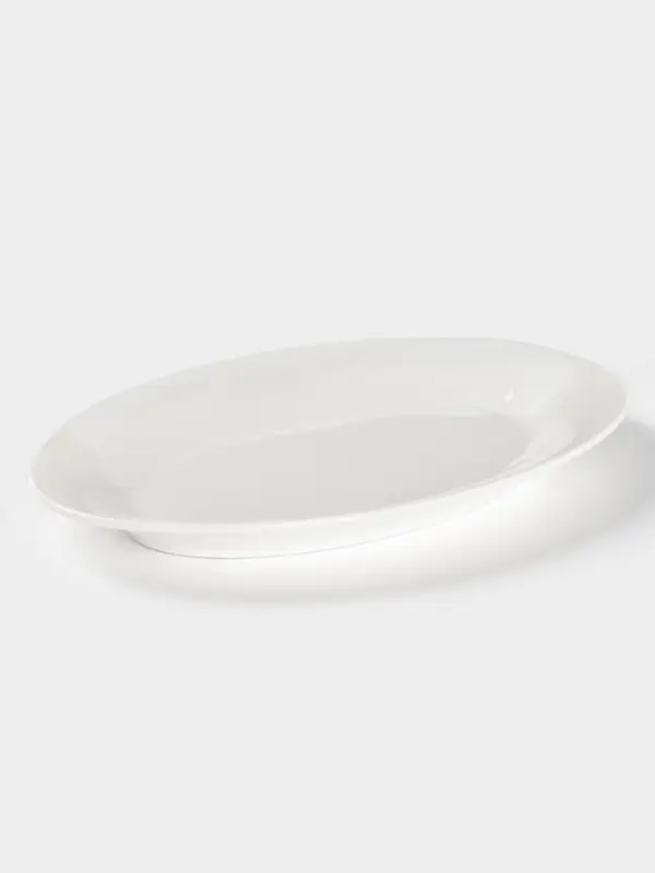 Блюдо овальное c утолщённым краем Доляна White Label, 27.3&times;18.6&times;2 см, фарфор, белое