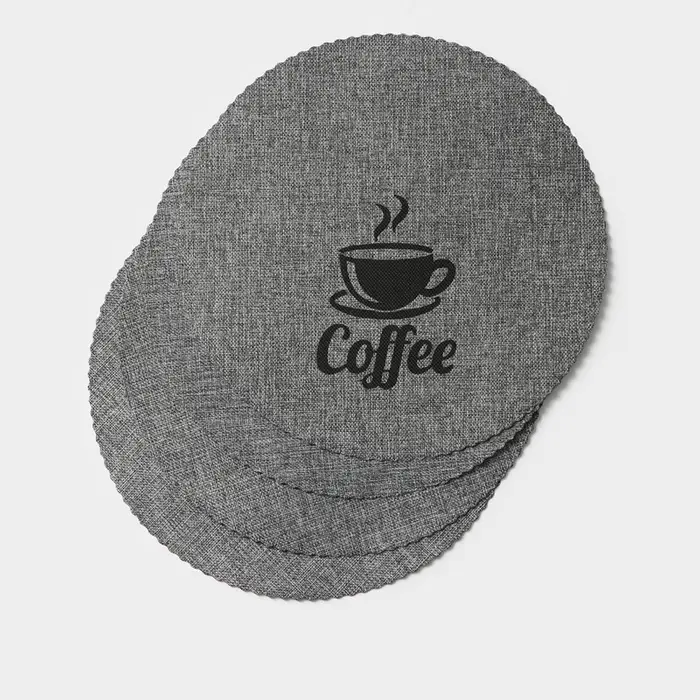 Салфетки сервировочные на стол Доляна Coffee, 4 шт., d=37 см, серые
