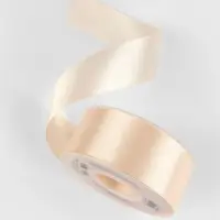 Лента атласная TEIRA, двухсторонняя, 38 мм, 25&plusmn;1 м, светло-бежевая №112