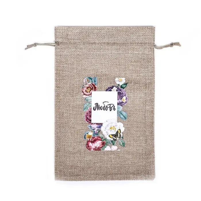 Мешок подарочный с термонаклейкой, текстильный «Любовь» 15.5×24 см Мешок подарочный с термонаклейкой, текстильный «Любовь» 15.5×24 см